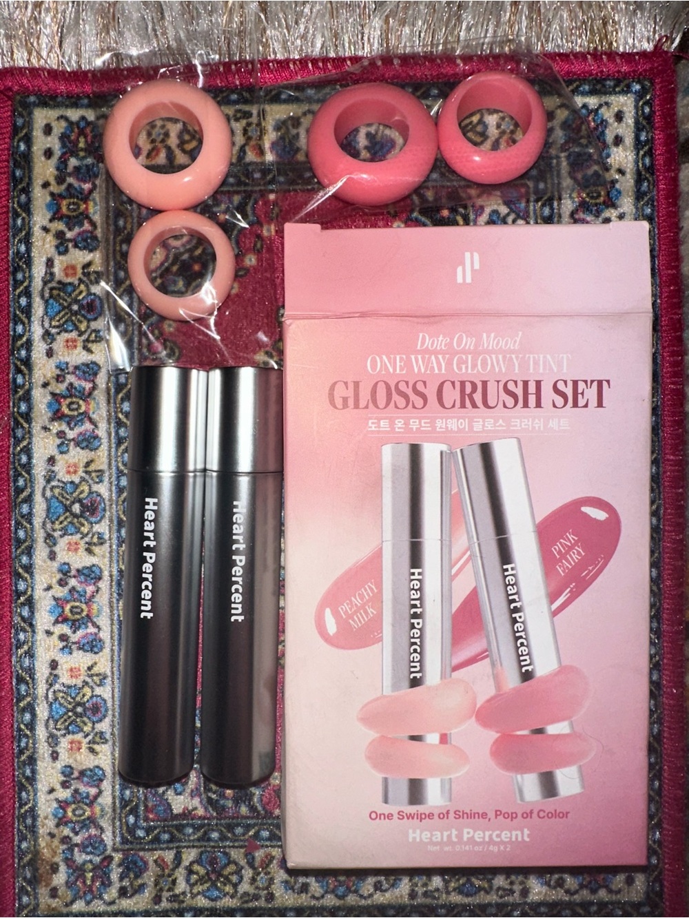 Heart Percent Gloss Crush Set - Pink Tint Duo